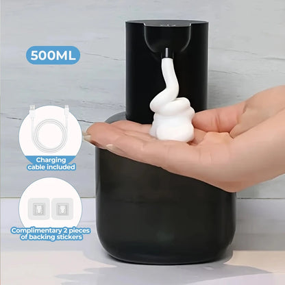 Novo dispensador de sabão automático montado na parede espuma inteligente máquina lavar as mãos 500ml líquido recarregável sensor indução do banheiro