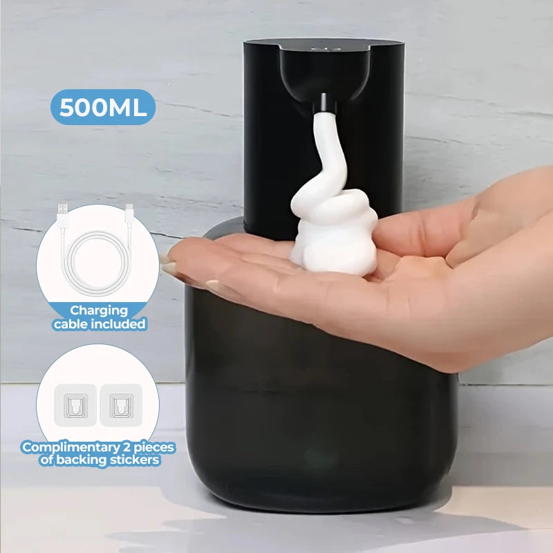 Novo dispensador de sabão automático montado na parede espuma inteligente máquina lavar as mãos 500ml líquido recarregável sensor indução do banheiro