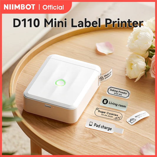 NIIMBOT D110 Thermal Label Printer Upgraded Version, Portable Mini Label Maker with Tape for Office, Home, Kitchen, and School