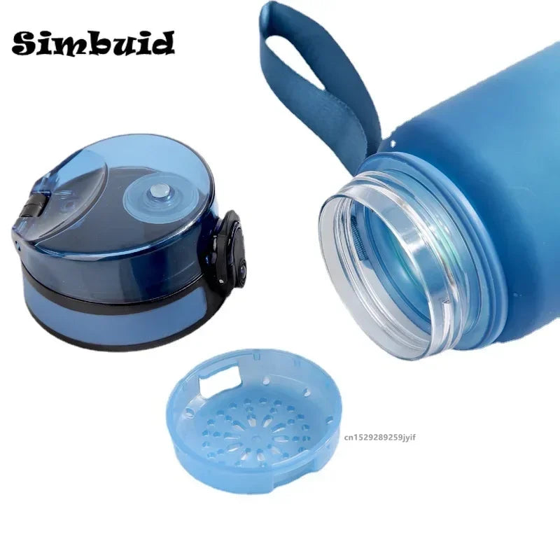 Leak Proof Sports Water Bottle, Copo de plástico colorido, Beber para viagens ao ar livre, Ginásio portátil Fitness Jugs, 500ml 650ml 1000ml