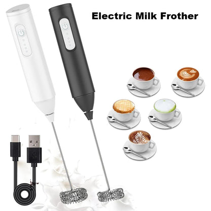 Espuma de leite elétrica sem fio, mini liquidificador usb, 3 velocidades, espumador de leite portátil para café, cappuccino, batedor de espuma