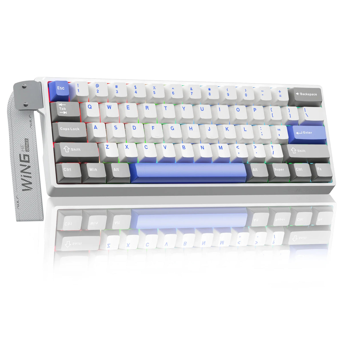 Teclado Mecânico Gamer AULA WIN60 HE Pro MAX com Fio, Switches Magnéticos Hall Effect, RT Ajustável, Hot-Swap, 8000Hz para Esports