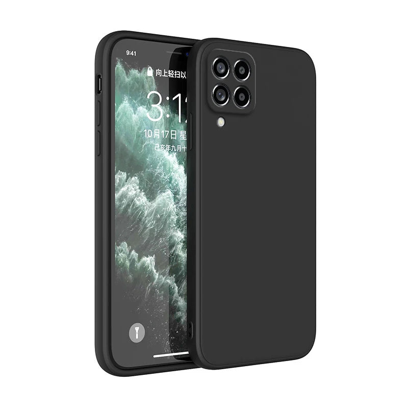 Funda capa de telefone original para samsung a12 m12 a22 m22 a32 a42 a52 a72 5g capa protetora de câmera de silicone fosco