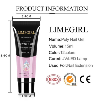 15ml kit de gel de unhas para extensão rápida arte do prego gel de polímero ferramentas de unhas extensão de dedo solução acrílica gel polonês kit de arte do prego