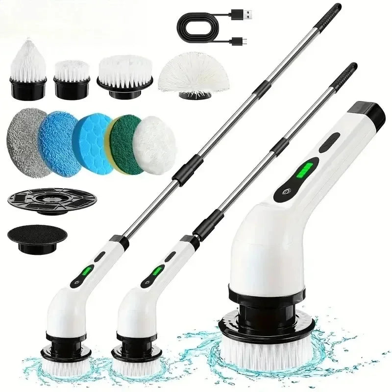 Escova de limpeza elétrica multifuncional, esfregão elétrico sem fio, esfregão para banheiro, ferramenta de limpeza portátil para cozinha/banheiro/
