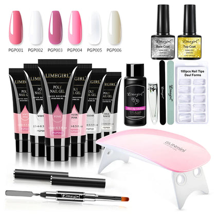 15ml kit de gel de unhas para extensão rápida arte do prego gel de polímero ferramentas de unhas extensão de dedo solução acrílica gel polonês kit de arte do prego