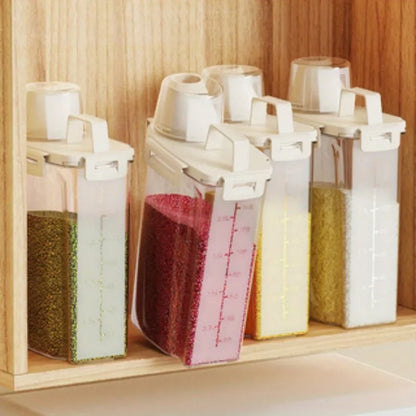 Recipiente de armazenamento selado à prova de umidade coberto de 2,5L - usado para grãos, nozes, farinha, caixas de armazenamento de alimentos de arroz