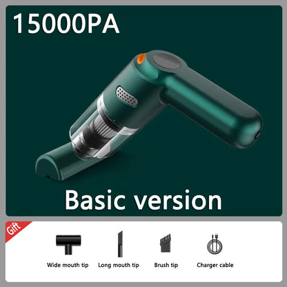 Mini aspirador de pó sem fio, Handheld Robot Dust Blower para carro, casa, cabelo de estimação, 15000PA High Power, 120W
