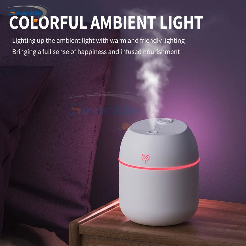 200ml mini umidificador de ar portátil usb aroma difusor de óleo essencial purificador do carro névoa criador lâmpada led iluminação para casa quarto