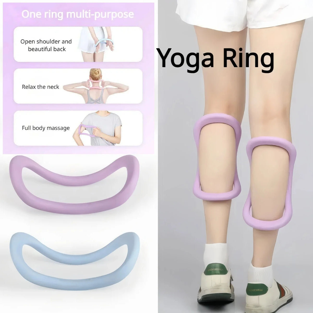 1Pc Yoga Pilates Ring After Massage Calf Elastic Neck Yoga Ring Suitable For All Ages TPE Soft Yoga Circle Fitness Equipment