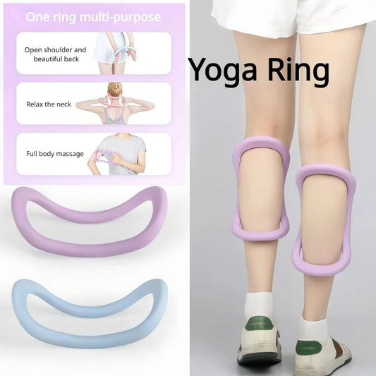 1Pc Yoga Pilates Ring Post-Massage Calf Elastic Neck Yoga Ring Suitable for All Ages TPE Soft Yoga Circle Fitness Equipment