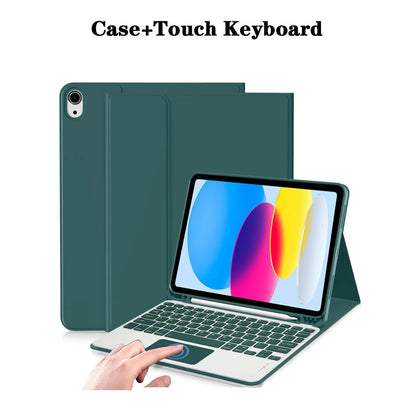 Capa de teclado para iPad (A16) 11a/10a geração, teclado sem fio removível, capa de teclado folio com suporte para lápis