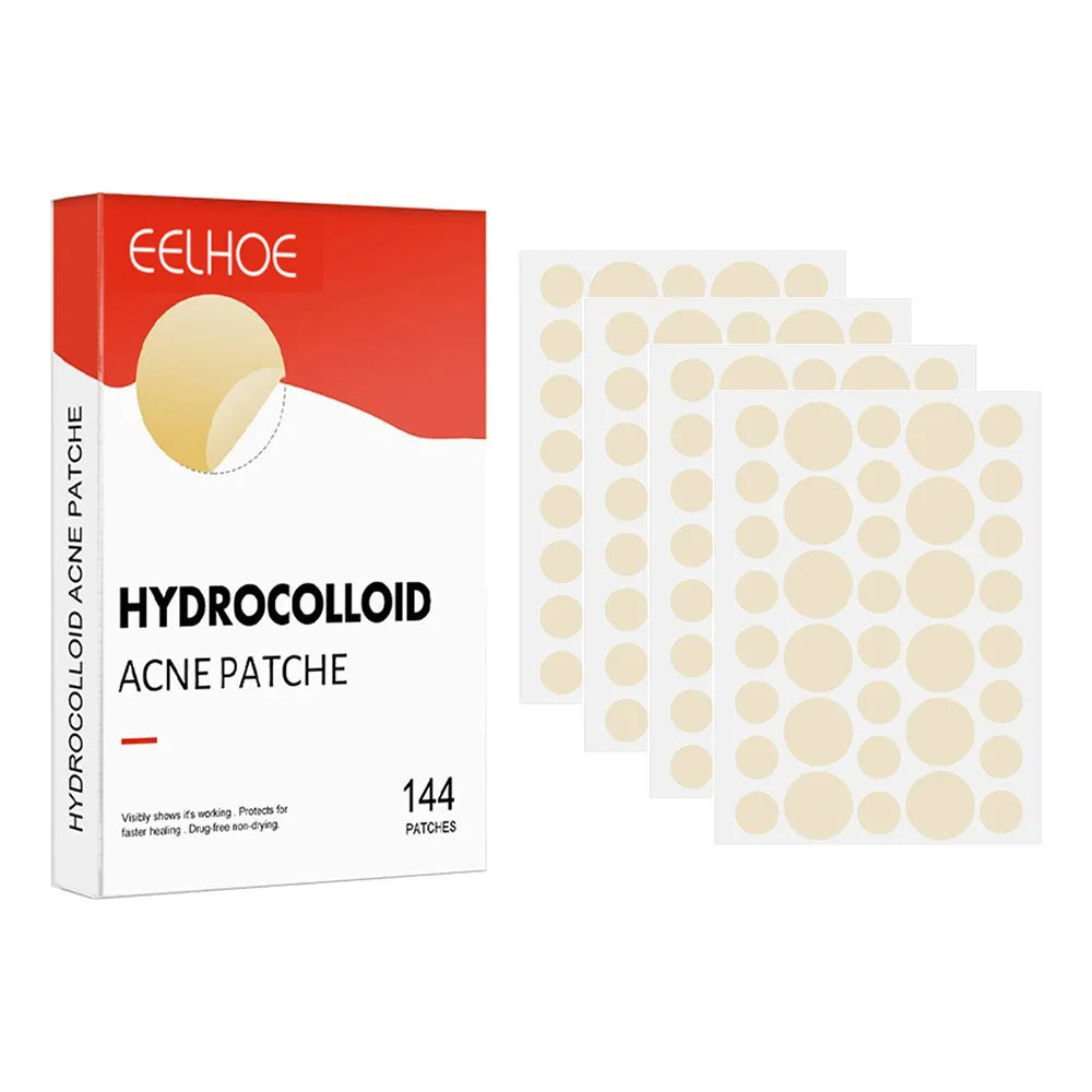 144 Adesivos Invisíveis para Acne Facial, Adesivos Anti-inflamatórios para Cuidados com a Pele, Adesivos Absorventes para Cobrir Acne