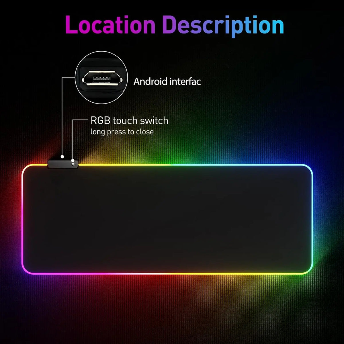 Mouse pad para jogos RGB, tapete de mouse grande de 31,5 x 11,8 polegadas com 14 modos de luz, base de borracha antiderrapante, teclado grande para PC