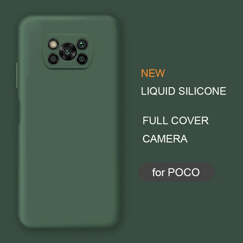 Nova capa completa de silicone líquido para xiaomi poco x3 nfc m2 f2 pro x2 global original macio capas protetoras traseiras