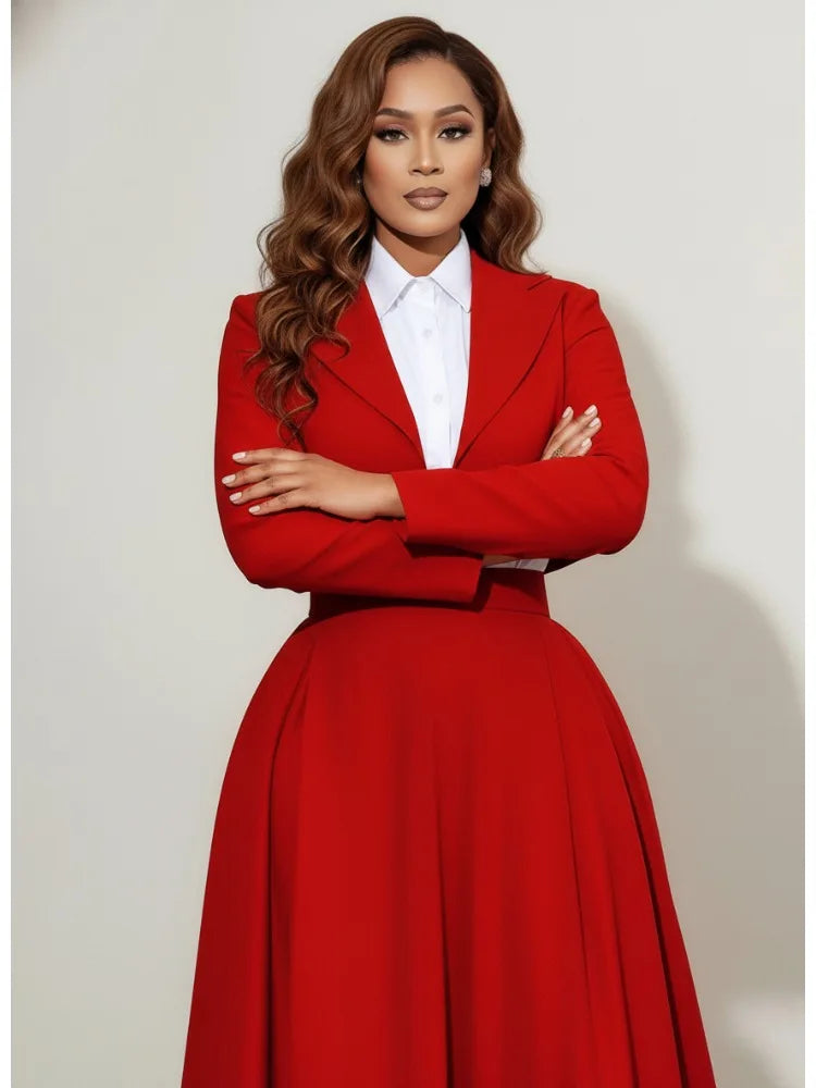 Freeacy 2026 novo feminino sólido vermelho recortado blazer notch lapela mangas compridas cardigan jaqueta terno formal jaqueta outerwears
