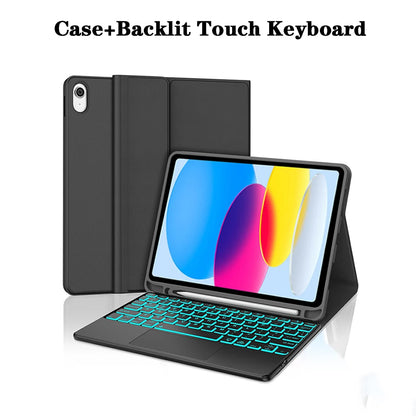 Capa de teclado para iPad (A16) 11a/10a geração, teclado sem fio removível, capa de teclado folio com suporte para lápis