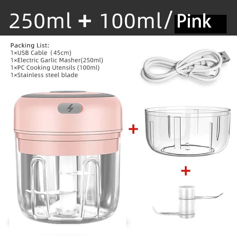 100ml/250ml picador de carne elétrico alho chopper girar imprensa alho triturador vegetal cebola cortador cozinha cozinhar acessórios