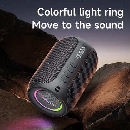 ZEALOT-S32PRO Alto-falante Bluetooth poderoso, baixo sem fio, luz LED, alto-falantes externos, subwoofer, suporte de caixa de som à prova d'água