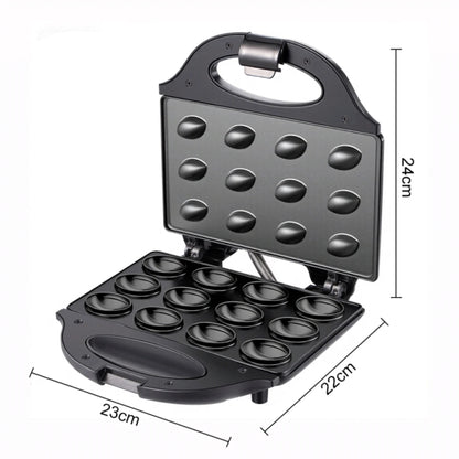 Máquina de Waffle Elétrica com 12 Cavidades para Bolos de Nozes, Fabricante de Biscoitos para Negócios de Confeitaria - Superfície Antiaderente