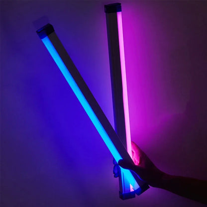 Luz de Tubo Colorida RGB 17cm/32cm, Luz Noturna USB, Bastão de Luz Roxo e Azul, Lâmpada de Ambiente, Luz de Preenchimento Portátil para Fotos