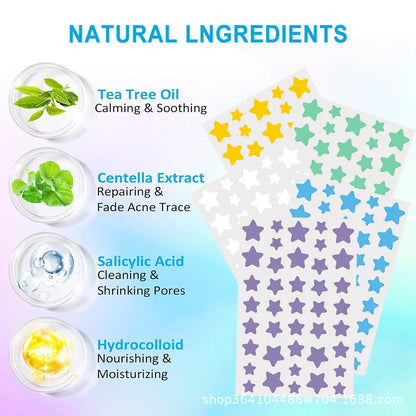 1400 peças remendos de acne estrela multicoloridos, remendos de espinhas, remendos de acne facial, remendos de acne corretivos, ultrafinos