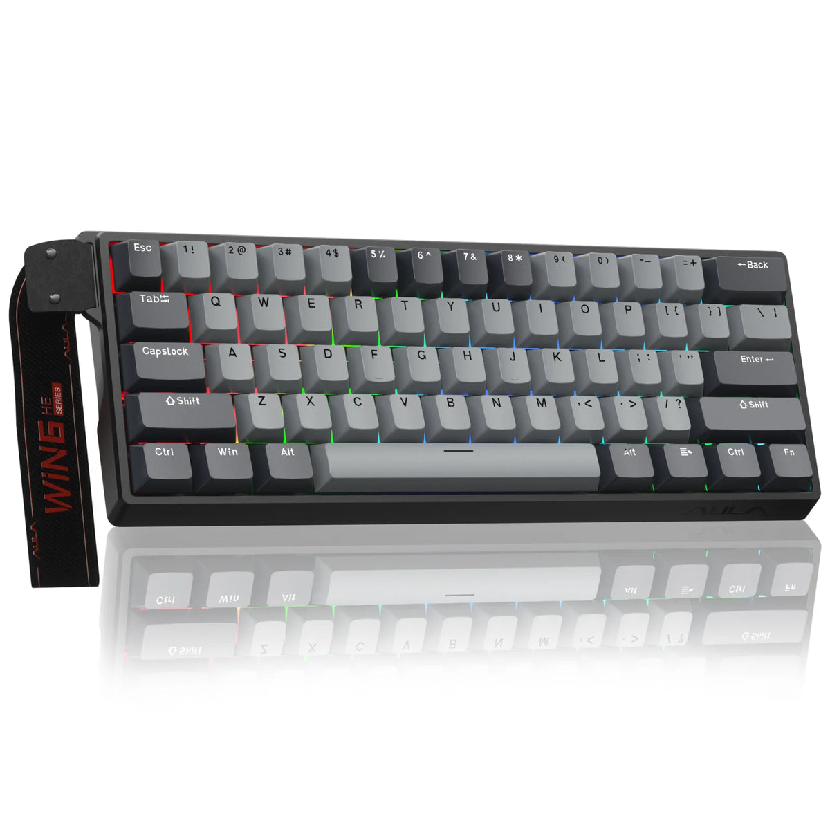 Teclado Mecânico Gamer AULA WIN60 HE Pro MAX com Fio, Switches Magnéticos Hall Effect, RT Ajustável, Hot-Swap, 8000Hz para Esports