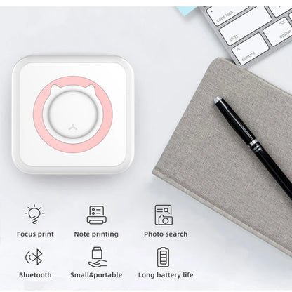 Mini impressora térmica portátil sem fio bt 203dpi etiqueta fotográfica memo pergunta errada impressão com cabo usb impresora portátil
