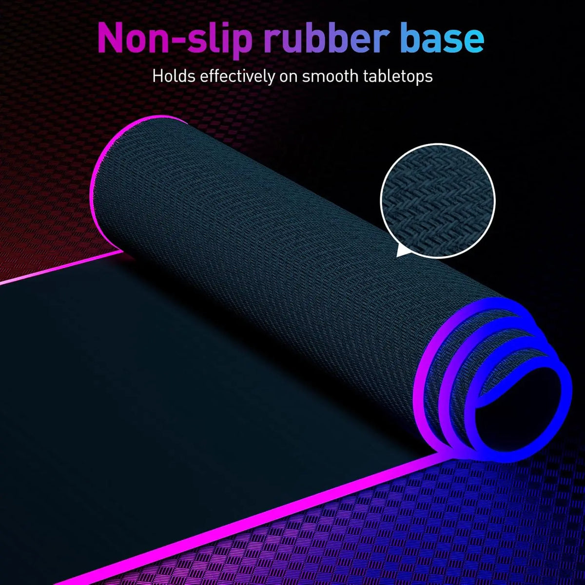 Mouse pad para jogos RGB, tapete de mouse grande de 31,5 x 11,8 polegadas com 14 modos de luz, base de borracha antiderrapante, teclado grande para PC