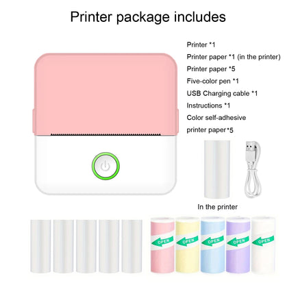 Mini impressora de adesivos, impressora térmica sem tinta de bolso inteligente bluetooth, impressora de recibos portátil para notas de diário de fotos