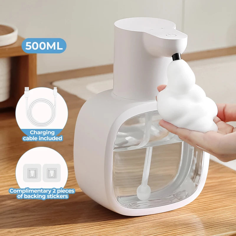 Novo dispensador de sabão automático montado na parede espuma inteligente máquina lavar as mãos 500ml líquido recarregável sensor indução do banheiro
