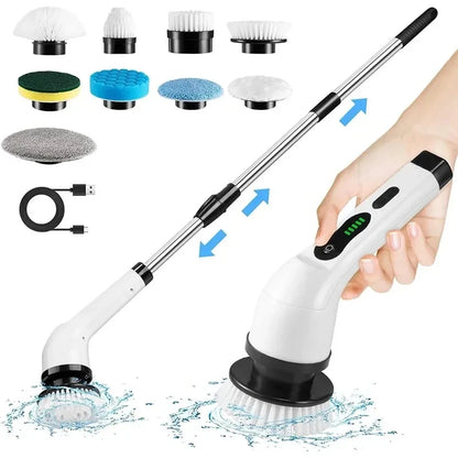 Escova de limpeza elétrica multifuncional, esfregão elétrico sem fio, esfregão para banheiro, ferramenta de limpeza portátil para cozinha/banheiro/