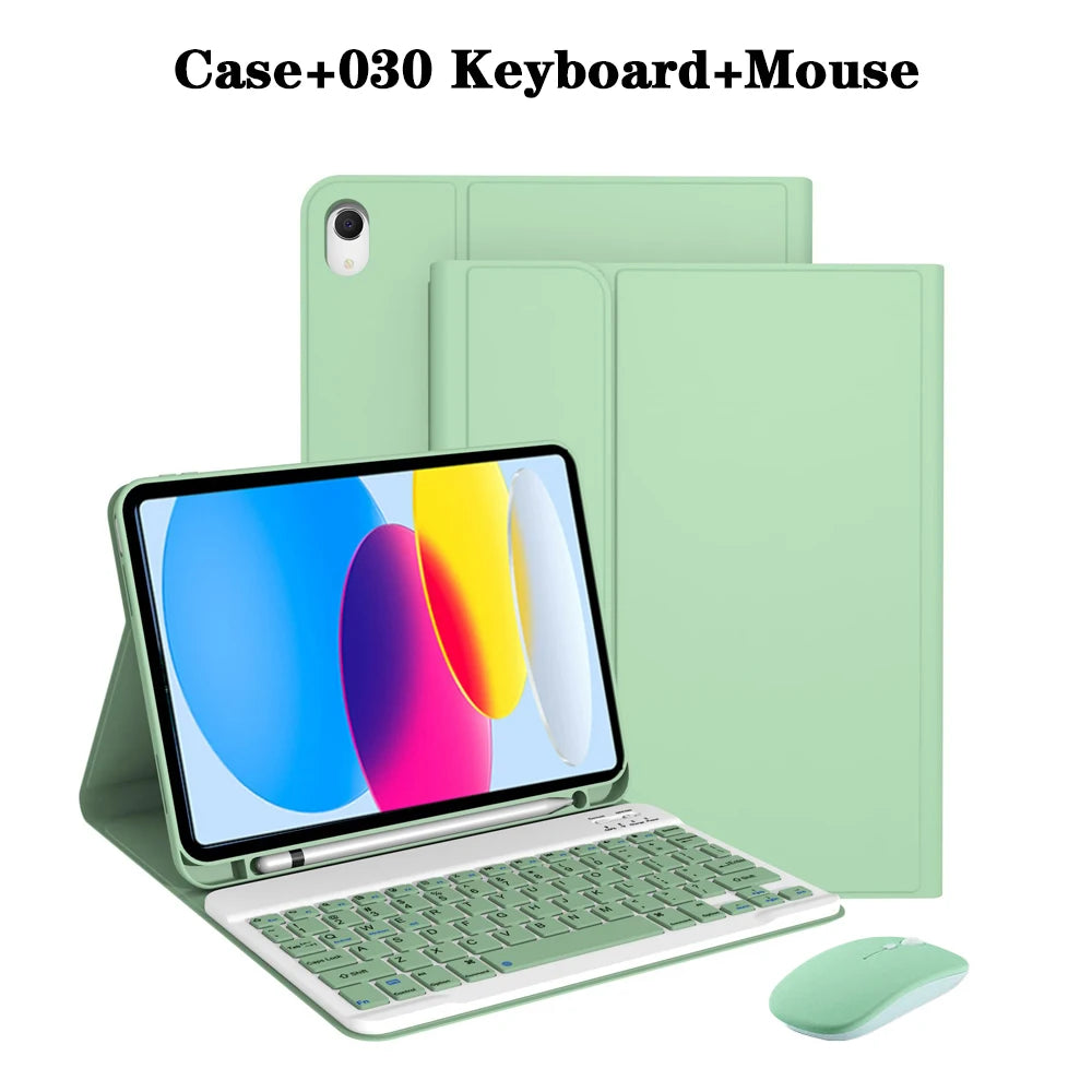 Capa de teclado para iPad (A16) 11a/10a geração, teclado sem fio removível, capa de teclado folio com suporte para lápis