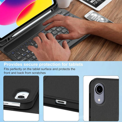 Capa de teclado para iPad (A16) 11a/10a geração, teclado sem fio removível, capa de teclado folio com suporte para lápis