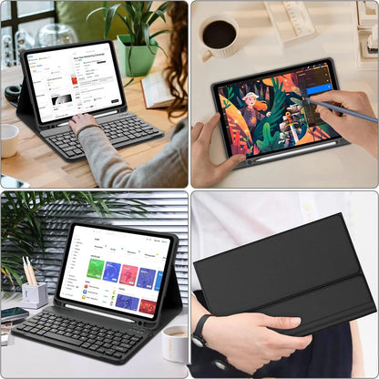 Capa de teclado para iPad (A16) 11a/10a geração, teclado sem fio removível, capa de teclado folio com suporte para lápis