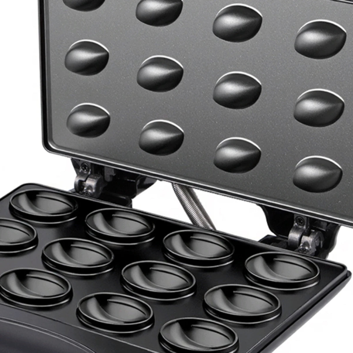 Máquina de Waffle Elétrica com 12 Cavidades para Bolos de Nozes, Fabricante de Biscoitos para Negócios de Confeitaria - Superfície Antiaderente