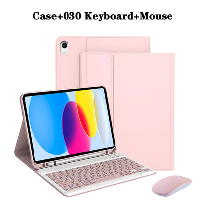 Capa de teclado para iPad (A16) 11a/10a geração, teclado sem fio removível, capa de teclado folio com suporte para lápis