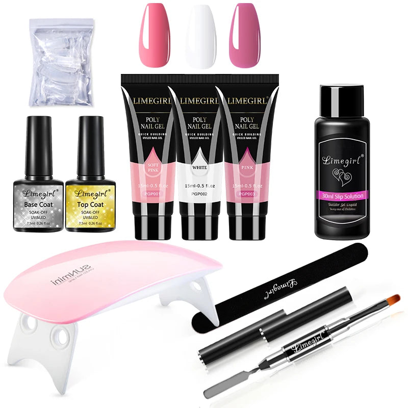 15ml kit de gel de unhas para extensão rápida arte do prego gel de polímero ferramentas de unhas extensão de dedo solução acrílica gel polonês kit de arte do prego