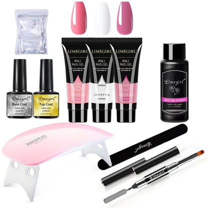15ml kit de gel de unhas para extensão rápida arte do prego gel de polímero ferramentas de unhas extensão de dedo solução acrílica gel polonês kit de arte do prego