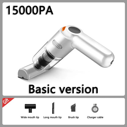 Mini aspirador de pó sem fio, Handheld Robot Dust Blower para carro, casa, cabelo de estimação, 15000PA High Power, 120W