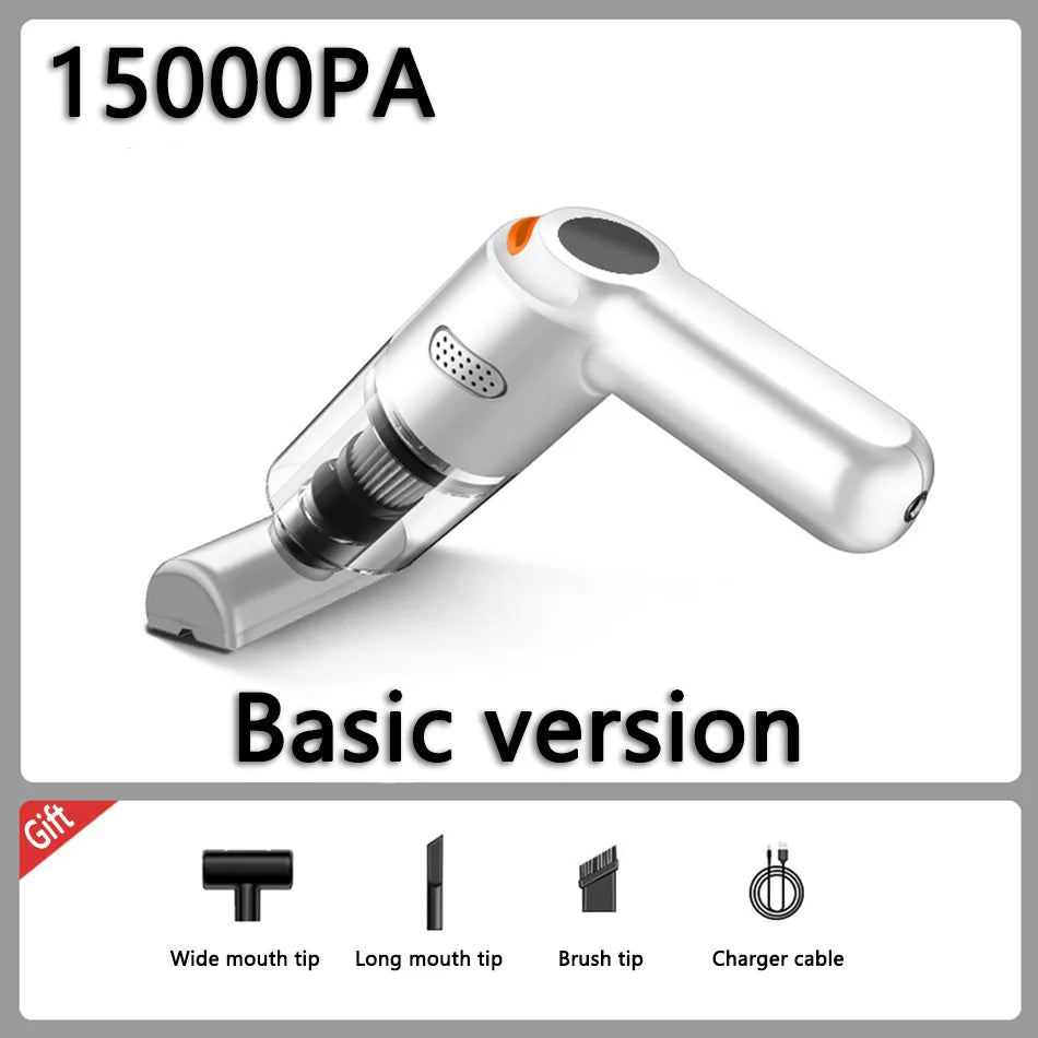 Mini aspirador de pó sem fio, Handheld Robot Dust Blower para carro, casa, cabelo de estimação, 15000PA High Power, 120W