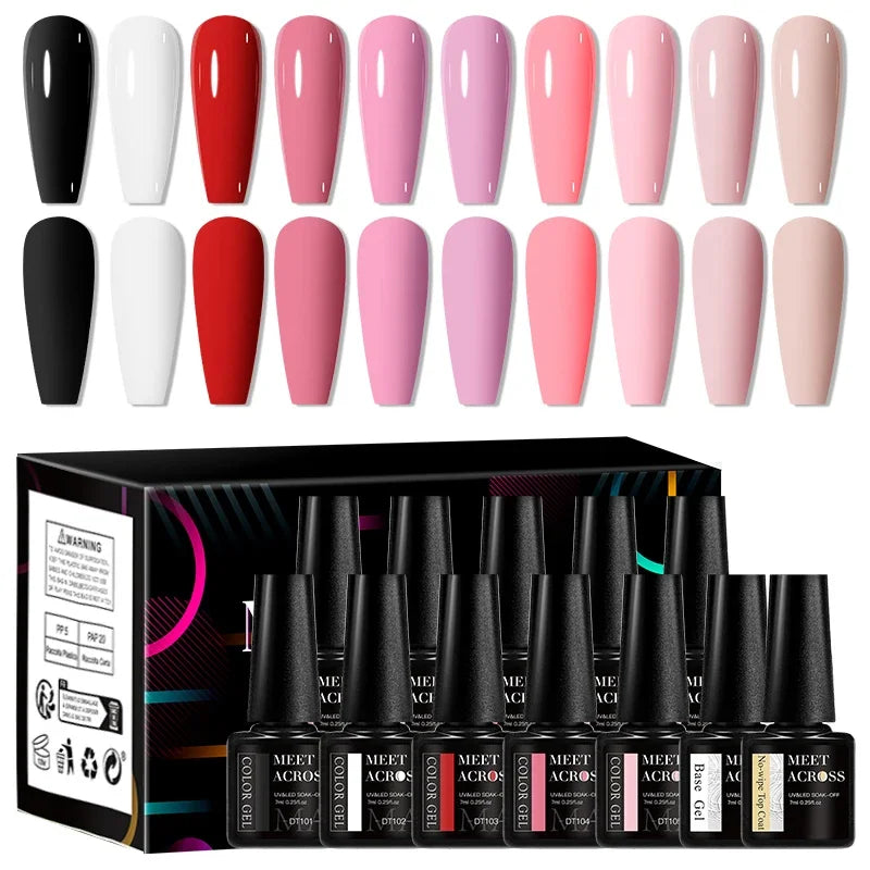 Conjunto de 12 Esmaltes em Gel HEMA TPO FREE, Cores Coloridas de Verão, Longa Duração, Semi-Permanente, Removível, Verniz em Gel UV, Suprimentos para Unhas DIY