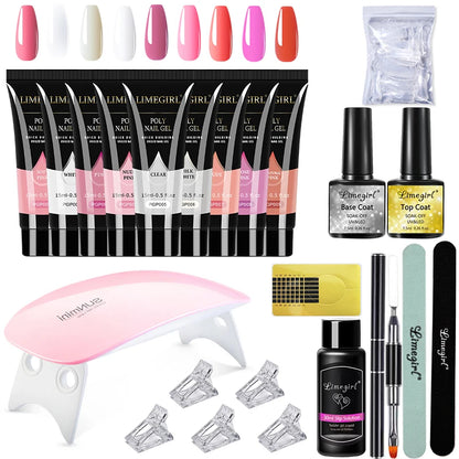 15ml kit de gel de unhas para extensão rápida arte do prego gel de polímero ferramentas de unhas extensão de dedo solução acrílica gel polonês kit de arte do prego